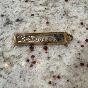 Origami Owl Gold Bar Living Locket with “Believe" Mickey charm